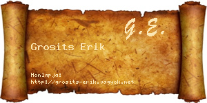 Grosits Erik névjegykártya